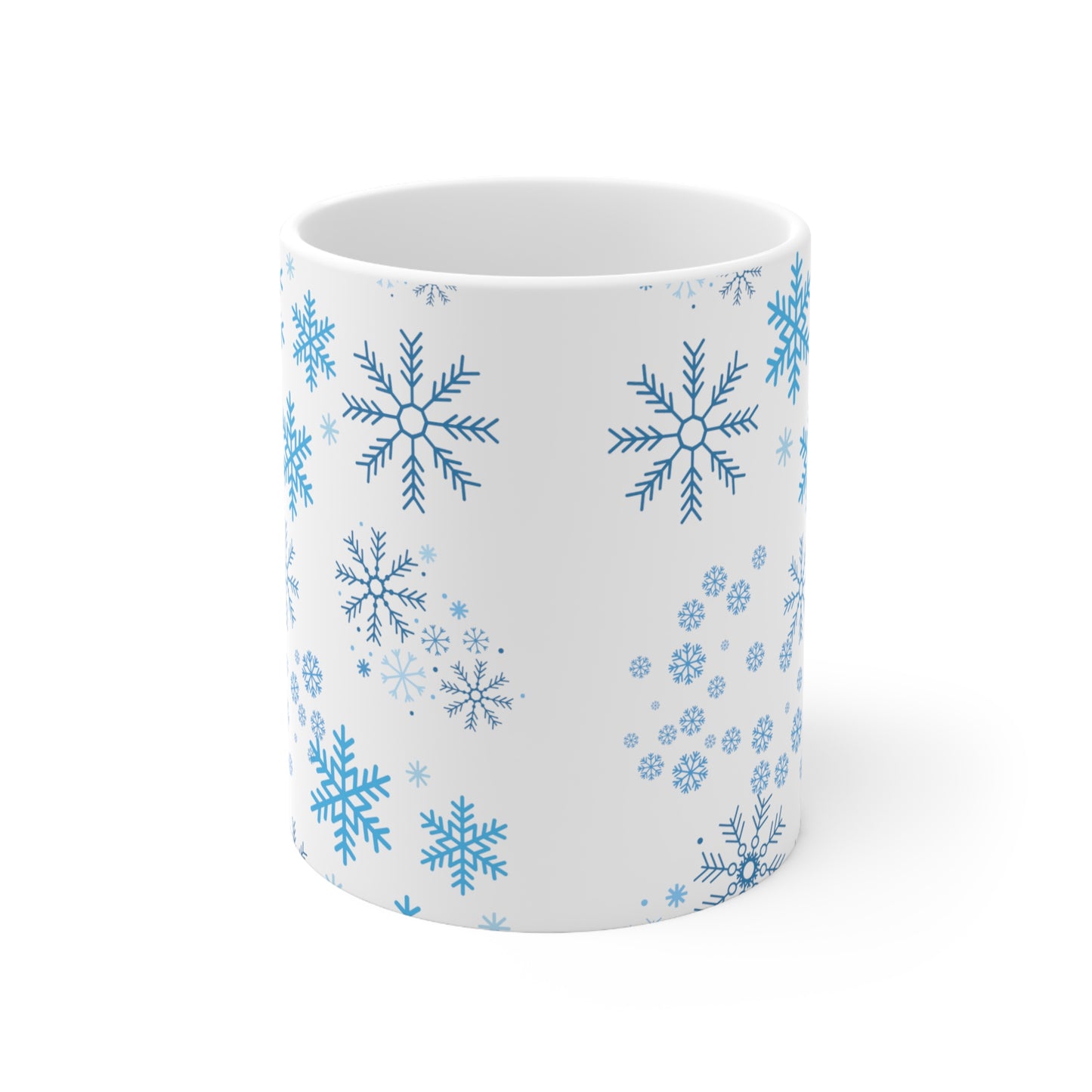 Ceramic Mug 11oz with pretty Snow Flake design.