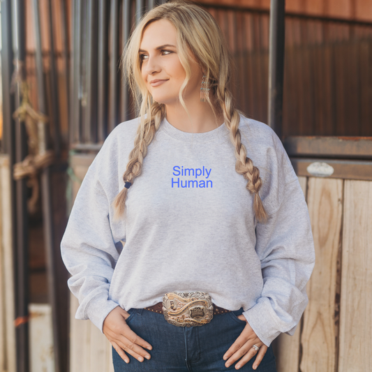 Sweatshirt for Men and Women with “Simply Human”