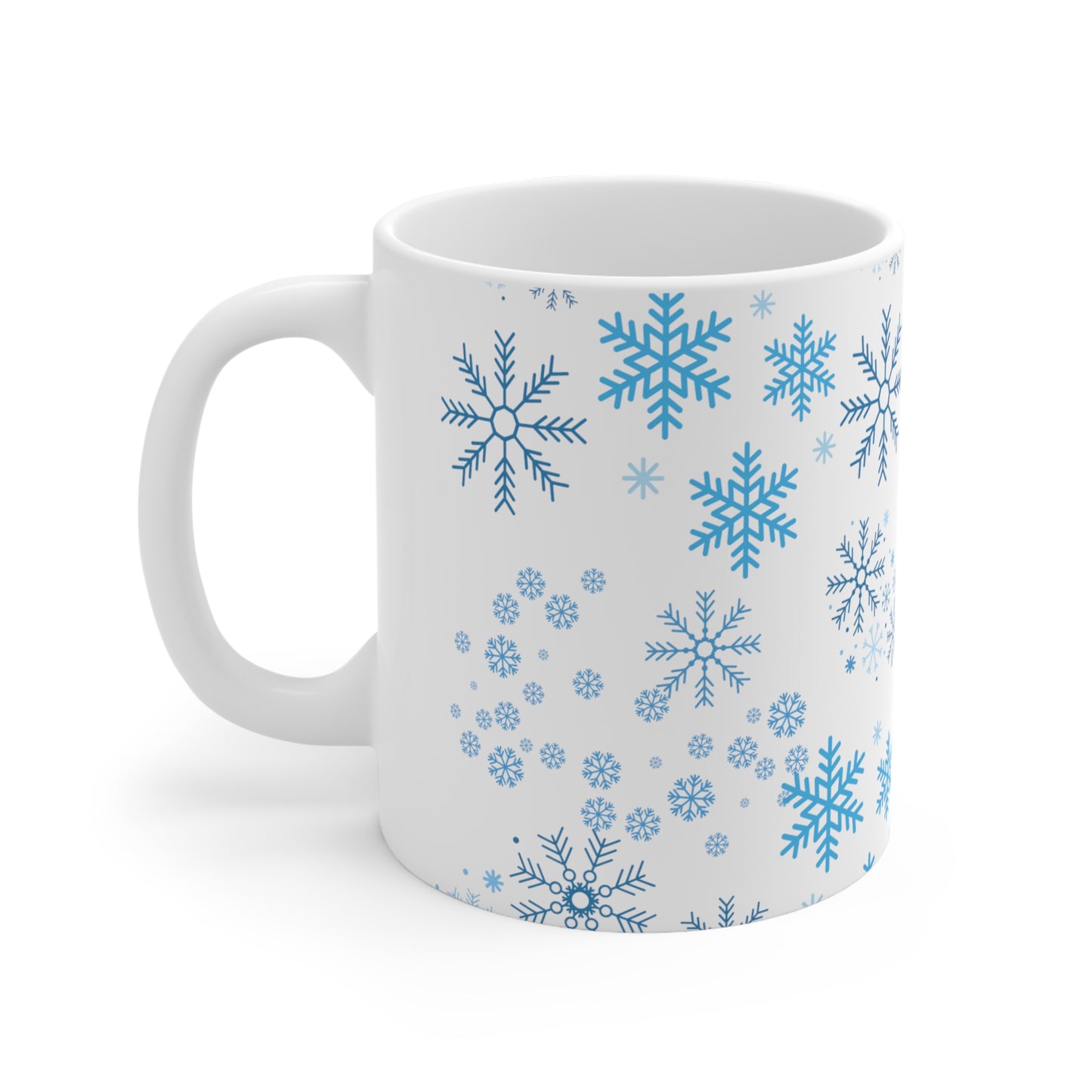 Ceramic Mug 11oz with pretty Snow Flake design.